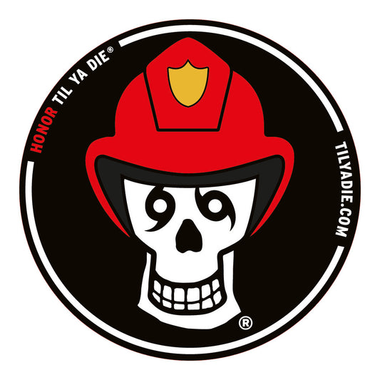 Honor Firefighter Skull Sticker