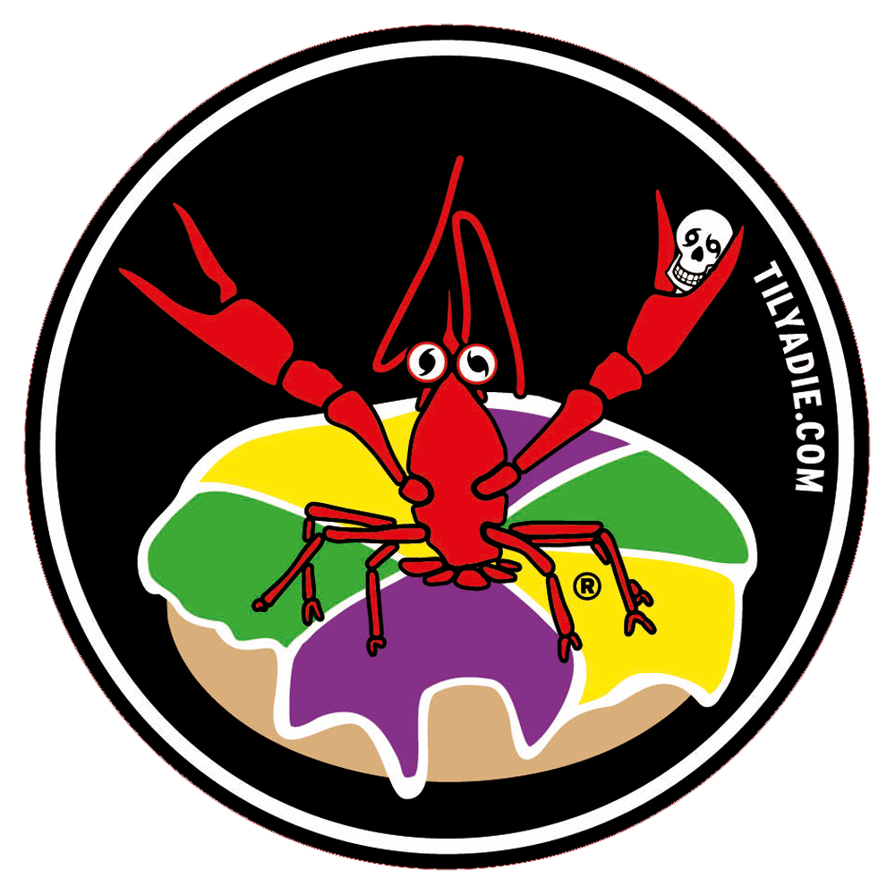 Mardi Gras Sticker - Crawfish Edition - Crawfish + King Cake