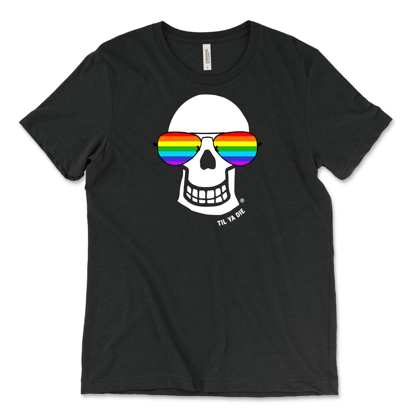 Pride Til Ya Die Tee - Skull Edition - Aviators Rainbow