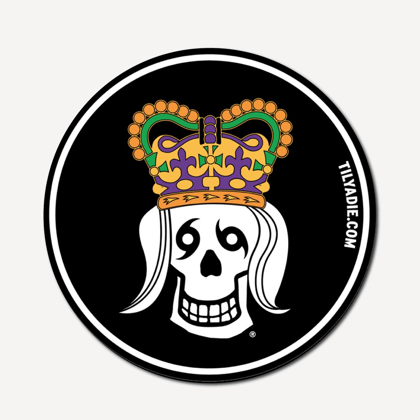 Queen Sticker · Skull Mardi Gras