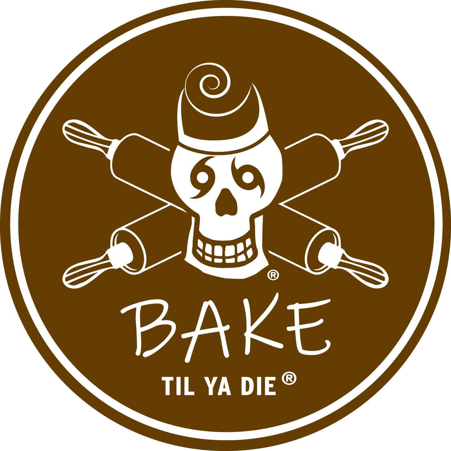 Bake Til Ya Die Sticker - Skull Edition - Rolling Pins