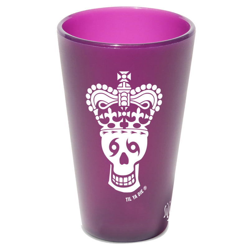 Mardi Gras Skull King Queen Silicone Pint