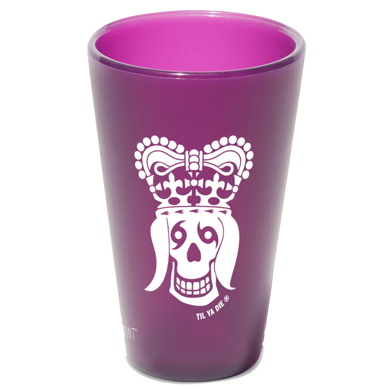 Mardi Gras Skull King Queen Silicone Pint