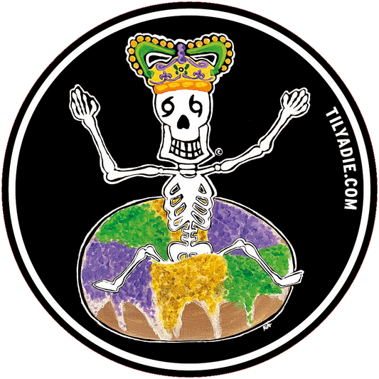 Skully Legs King Cake Sticker