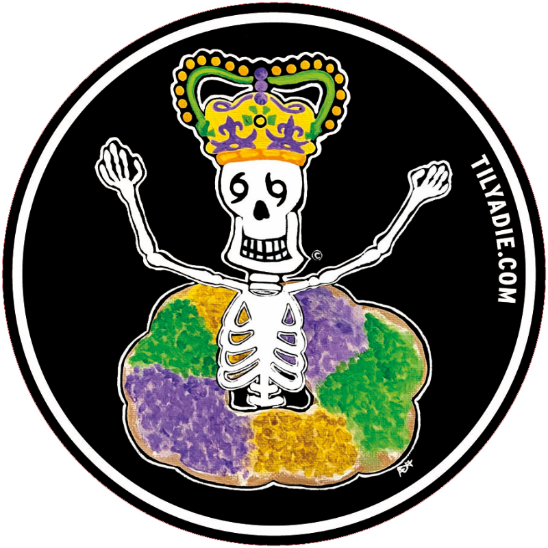 Skully King Cake Sticker, No Legs