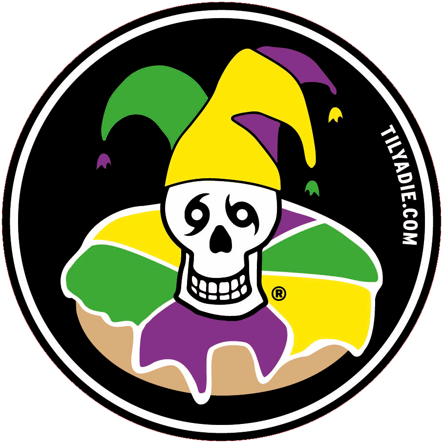 Mardi Gras Sticker - Skull Edition - Jester + King Cake