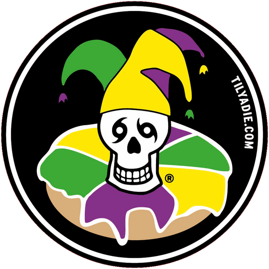 Skull Jester King Cake Sticker