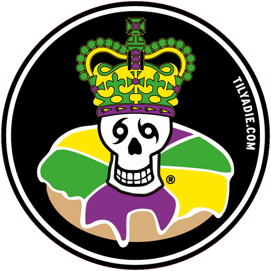 Skull Crown King Cake Sticker
