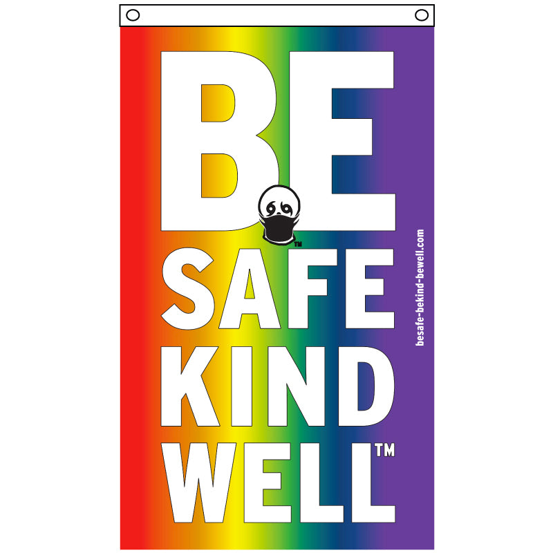 Be Safe Kind Well Flag - Skull Edition - Face Mask