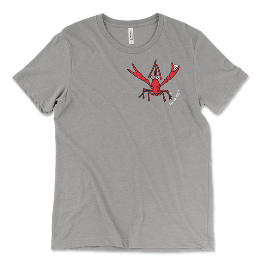 Crawfish Left Chest Tee Gray