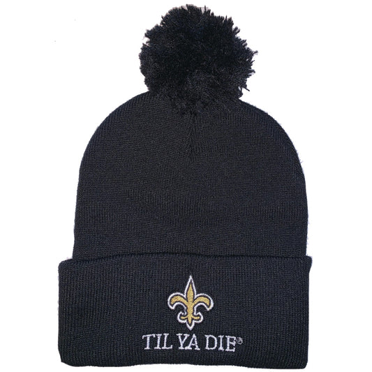 Fleur de Lis Saints Pom Pom Beanie