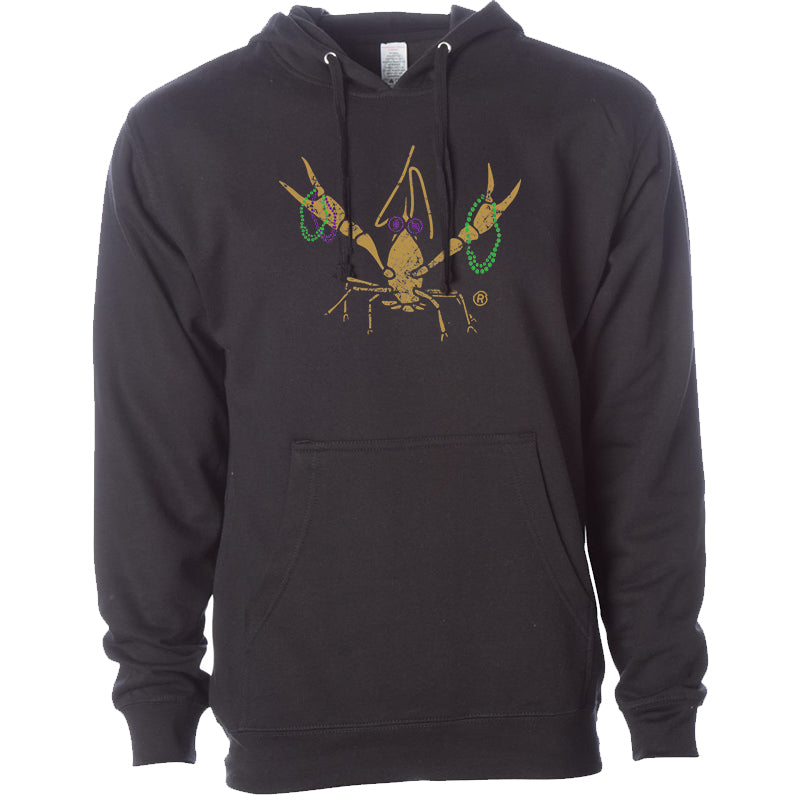 Mardi Gras Crawfish Beads Pullover Hoodie