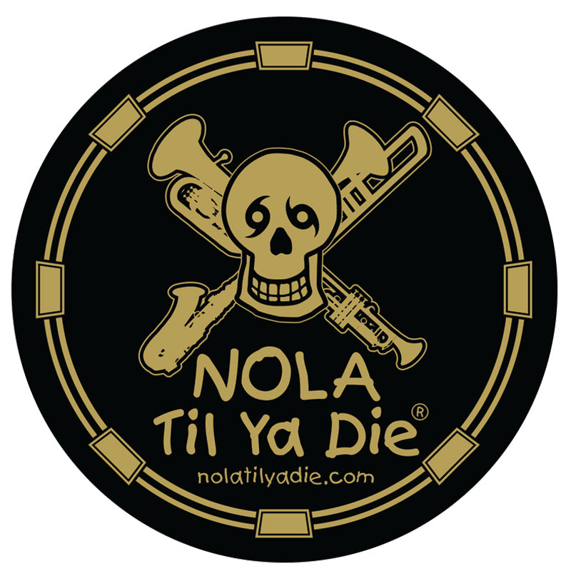 Nola Til Ya Die Skull w/ Instruments Sticker