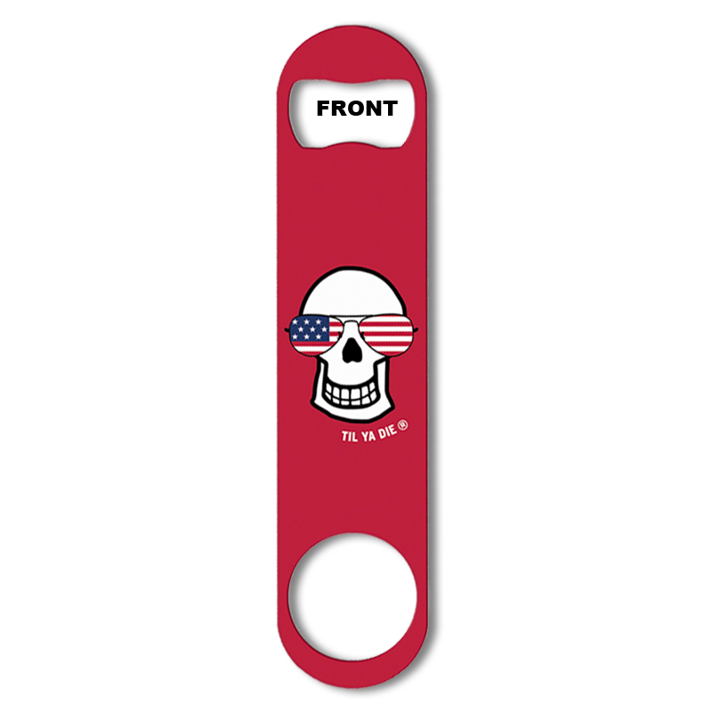 Skull Aviators Bottle Opener, USA Red