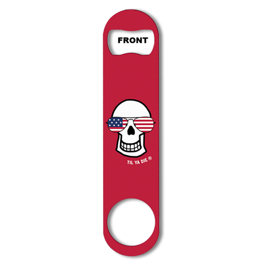 USA Aviators Skull Bottle Opener Red