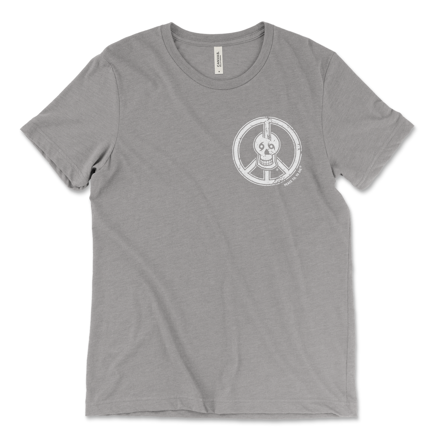 Peace Til Ya Die Skull Peace Sign Tee