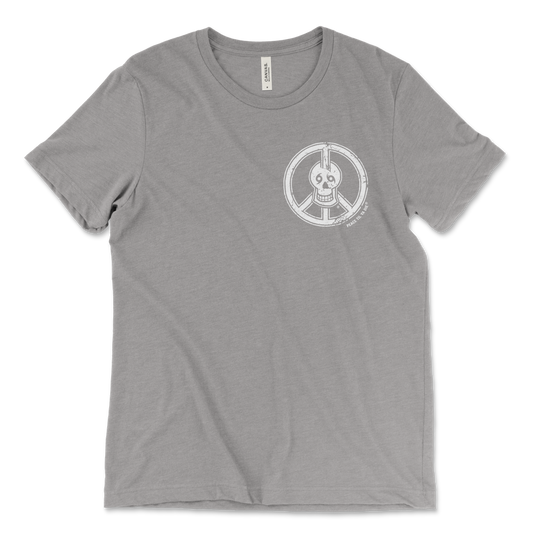 Peace Symbol Skull Tee Grey