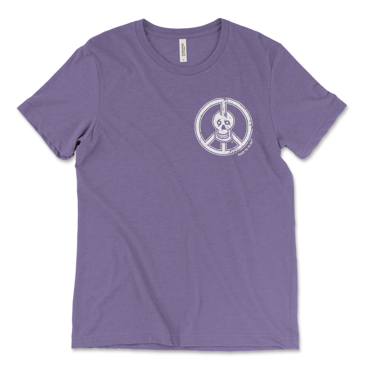 Peace Til Ya Die Skull Peace Sign Tee