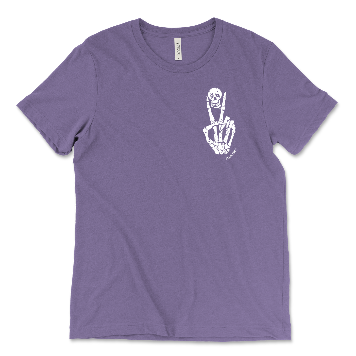 Peace Sign Skull Tee Purple