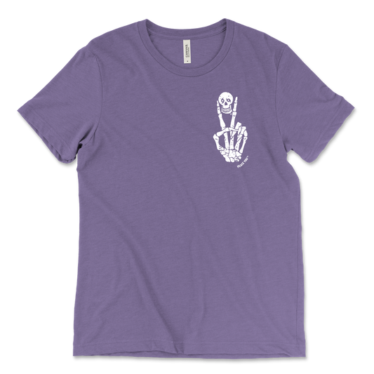 Peace Sign Skull Tee Purple
