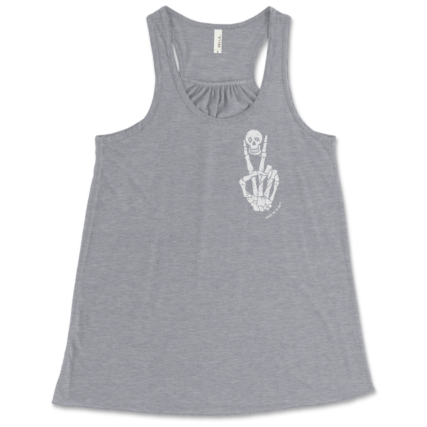 Peace Til Ya Die Racerback · Skull Peace Sign