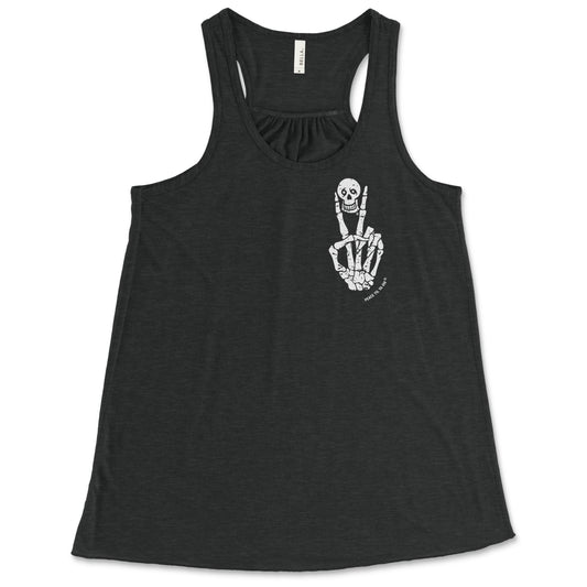 Peace Sign Skull Racerback