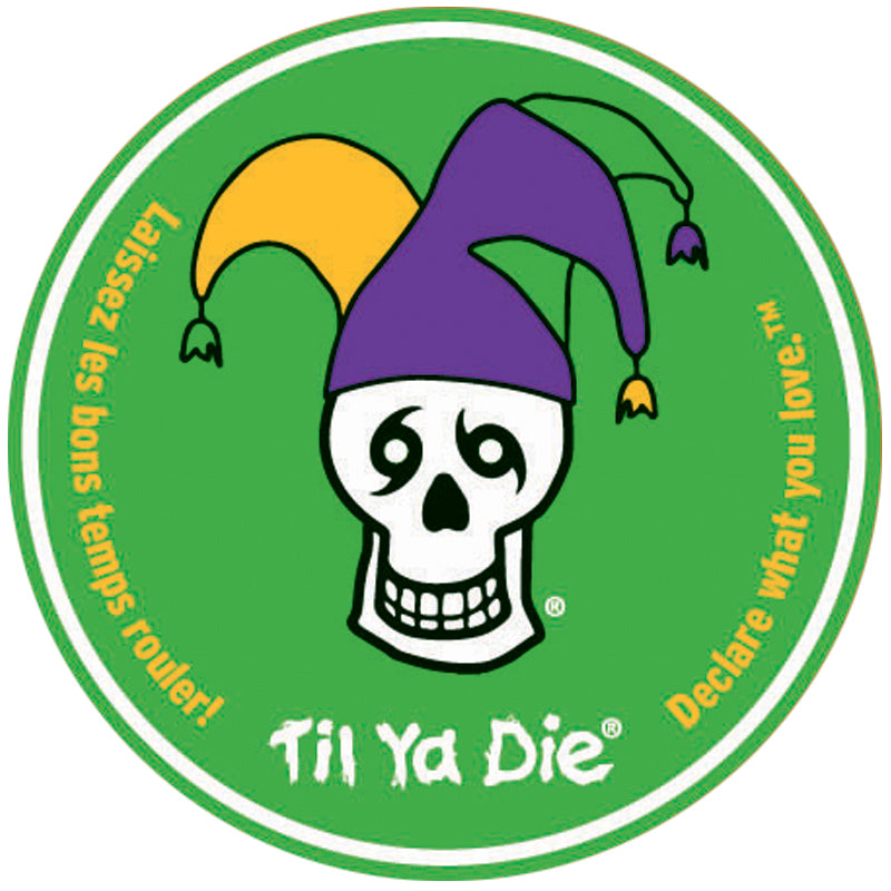 Mardi Gras Skull Jester Sticker