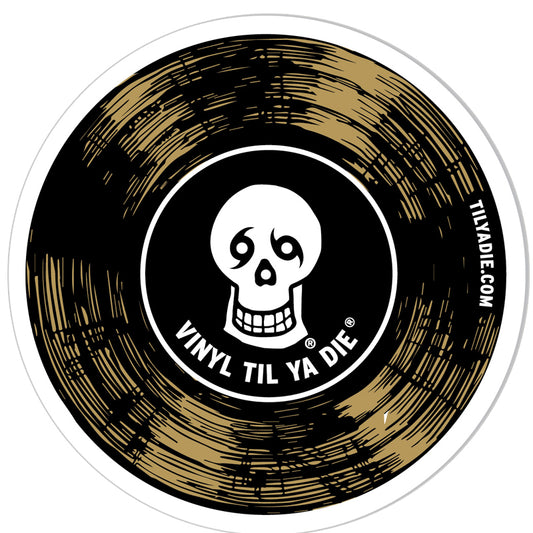 Vinyl Skull Record Sticker