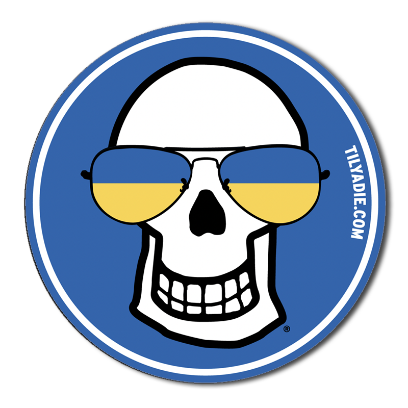 Skull w/ Aviators Sticker, Ukraine