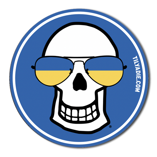 Skull w/ Aviators Sticker, Ukraine