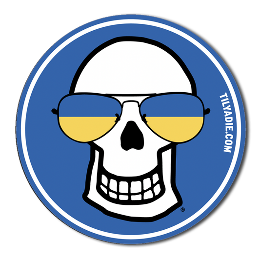 Ukraine Aviators Skull Sticker