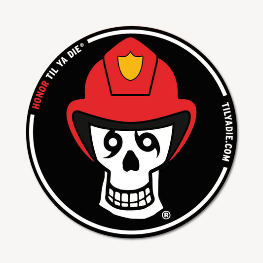 Firefighter Sticker · Skull