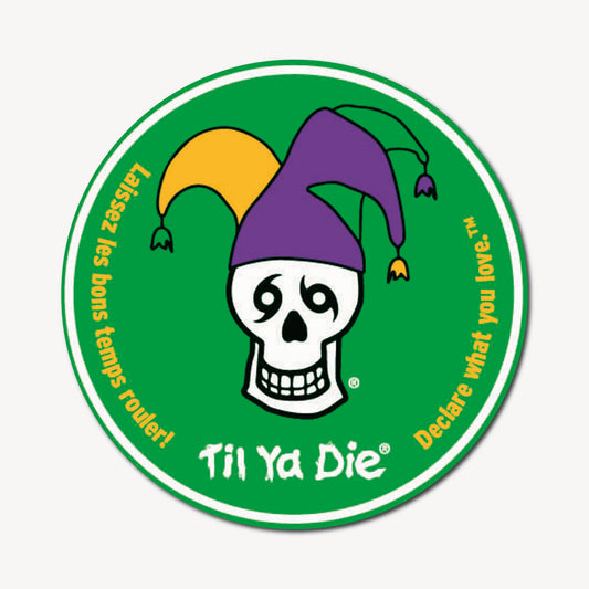 Jester Sticker · Skull Mardi Gras