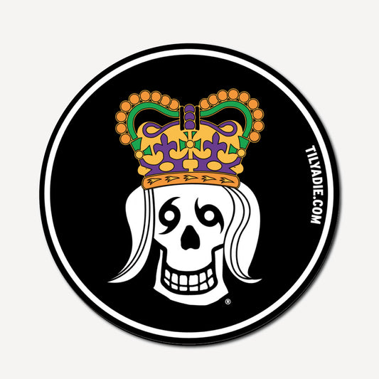 Queen Sticker · Skull Mardi Gras