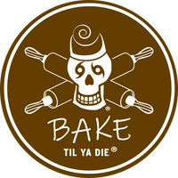 Bake Til Ya Die Sticker - Skull - Rolling Pins
