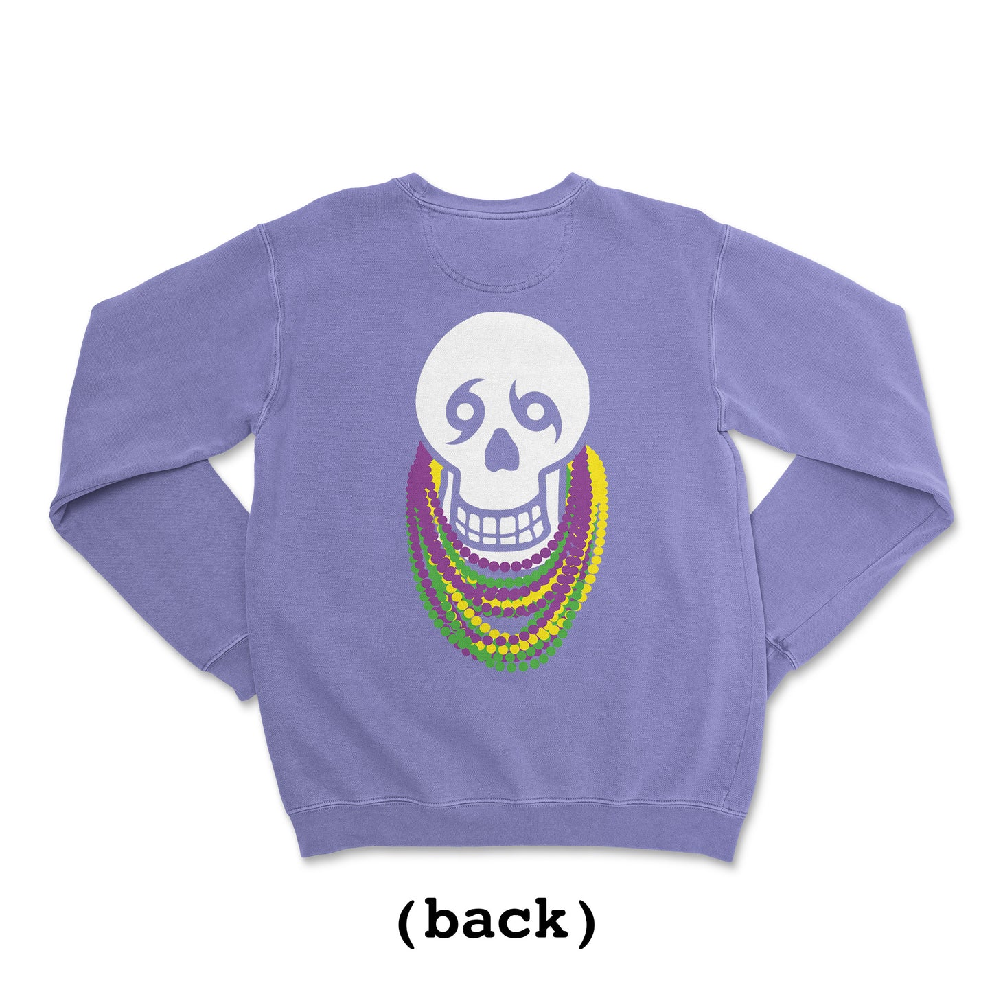 Big Skull Mardi Gras Beads Sweatshirt