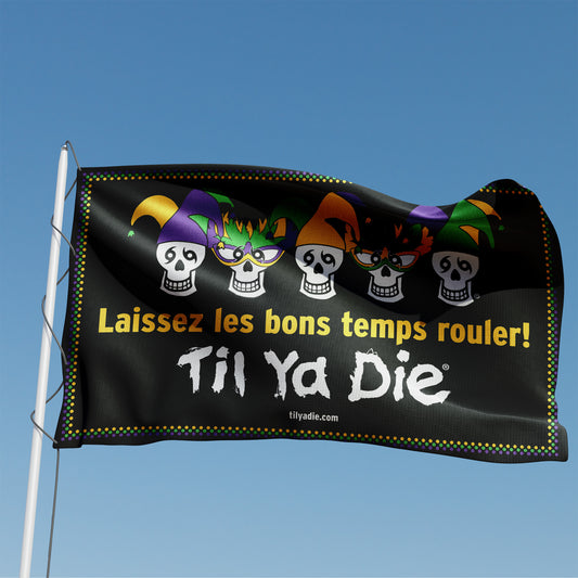 Skull Mardi Gras Krewe Flag