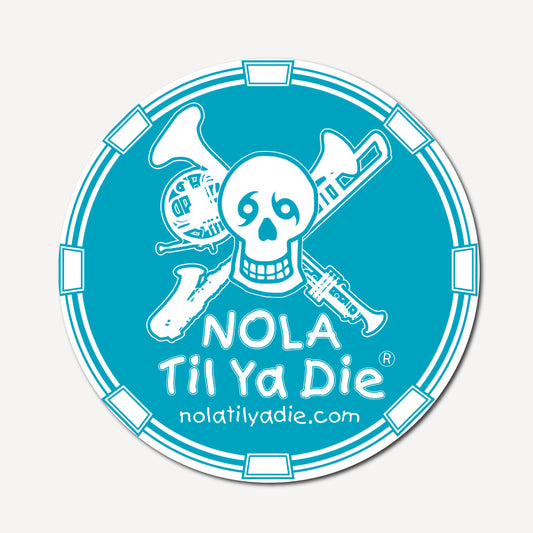 Nola Til Ya Die Sticker · Skull Brass Band