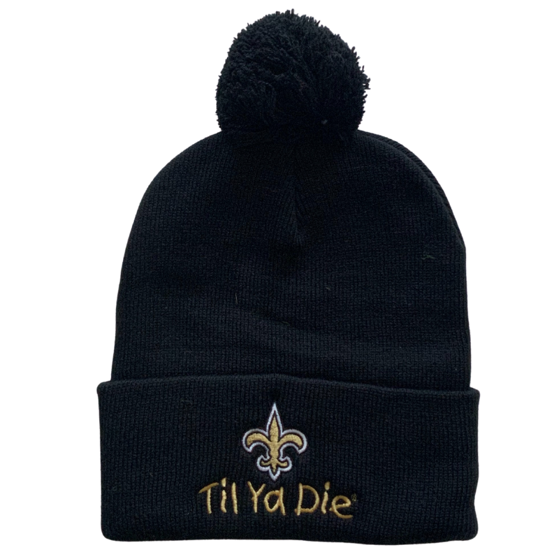 Saints Til Ya Die Beanie Pom Pom