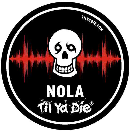 Nola Til Ya Die Skull w/ Sound Wave Sticker