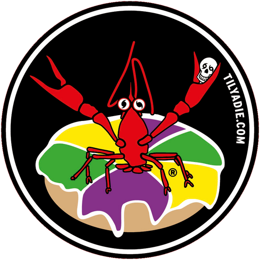 Crawfish King Cake Sticker