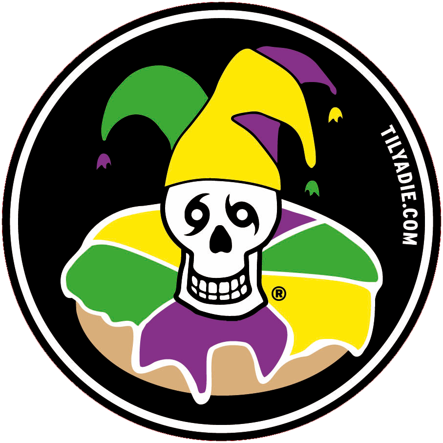 Skull w/ Jester Hat King Cake Sticker