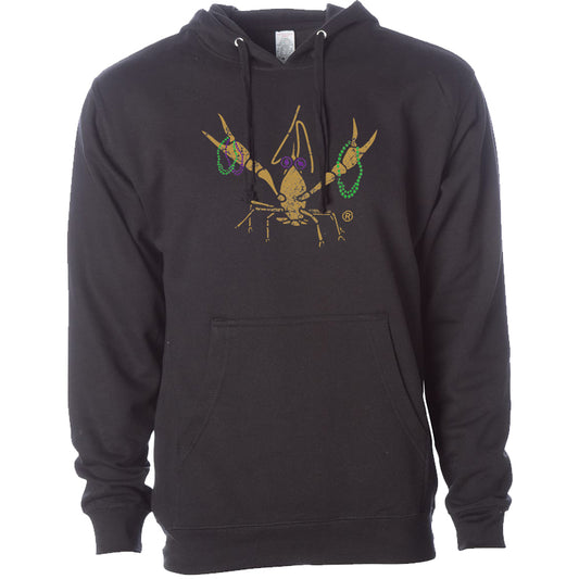 Mardi Gras Crawfish Beads Pullover Hoodie