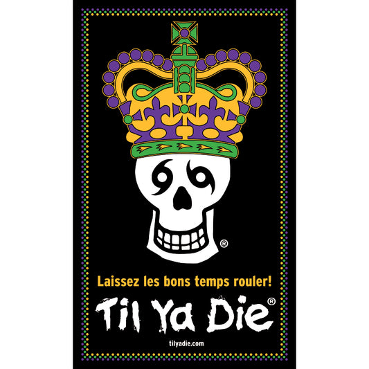 Mardi Gras Skull King Flag