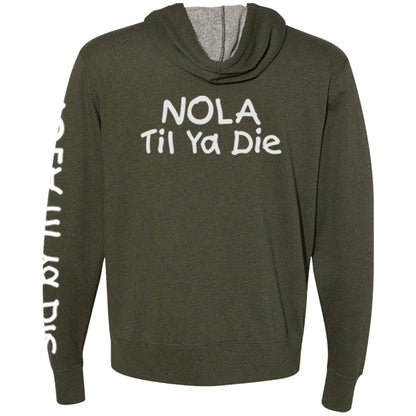 Nola Til Ya Die Thumbhole Zip Hoodie