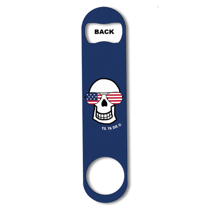 USA Aviators Skull Bottle Opener Blue