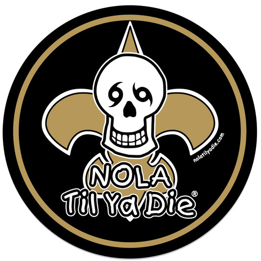 Nola Til Ya Die Skull w/ Fleur De Lis Sticker