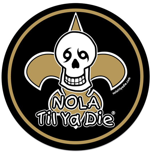 Nola Til Ya Die Skull Fleur De Lis Sticker