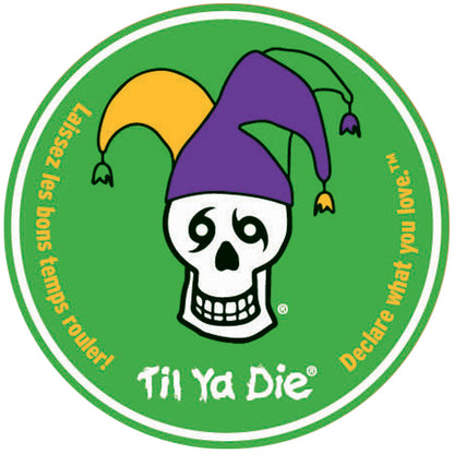Skull w/ Jester Hat Sticker, Mardi Gras