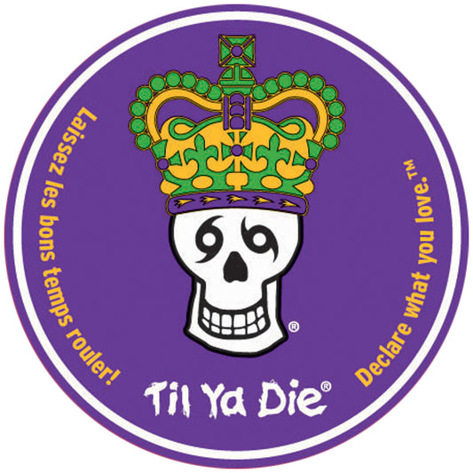 Mardi Gras Skull King Sticker